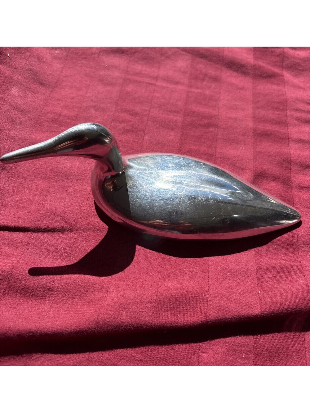 Vintage Hoselton Canada Aluminum Bird Sculpture Signed Polished Silver 🔥